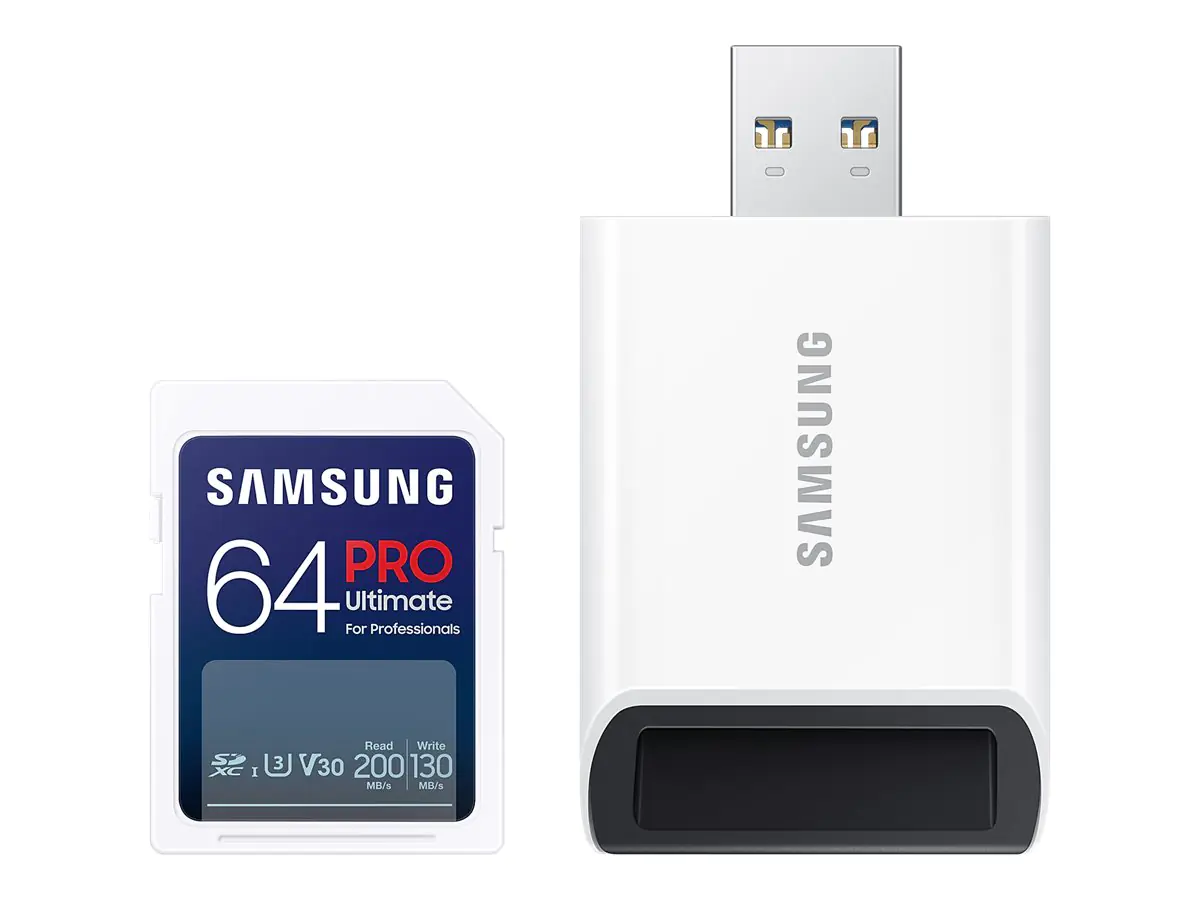 Samsung PRO Ultimate MB-SY64SB - Flash-Speicherkarte - 64 GB - Video Class V30 / UHS-I U3 - SDXC UHS-I - weiß