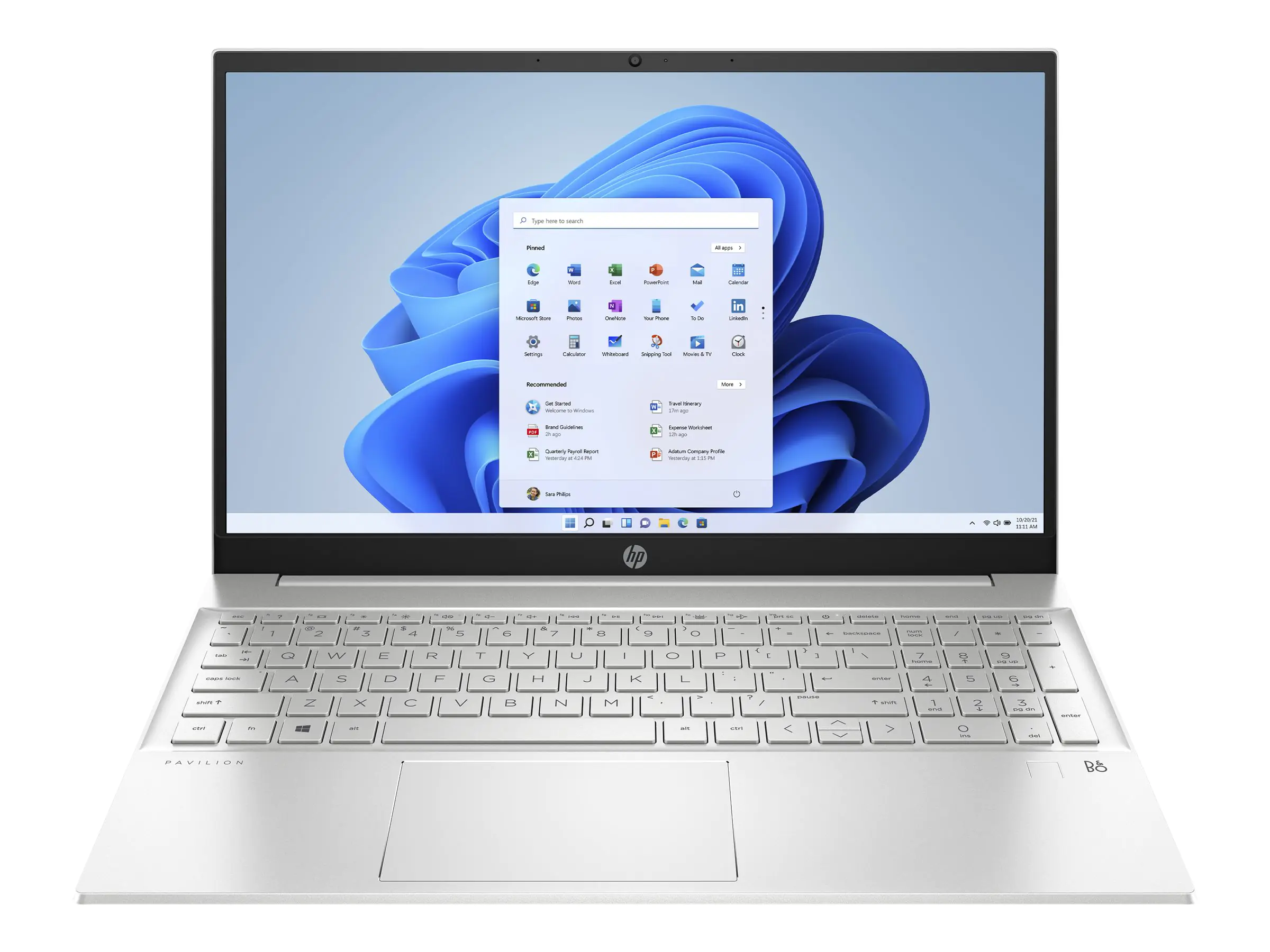 HP Pavilion Laptop 15-eh3077ng - AMD Ryzen 7 7730U / 2 GHz - Win 11 Home - Radeon Graphics - 16 GB RAM - 512 GB SSD NVMe - 39.6 cm (15.6") IPS 1920 x 1080 (Full HD) - Wi-Fi 6 - natürlich silberfarben (Basis), Natural Silver Aluminium (Abdeckung und Tastat