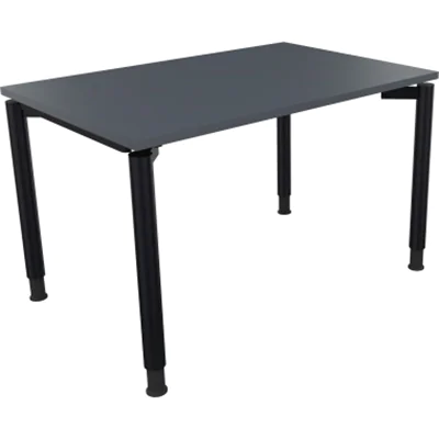 Schreibtisch Vierfuß Rundrohr B1200xT800xH680-820 an/Lavagrau