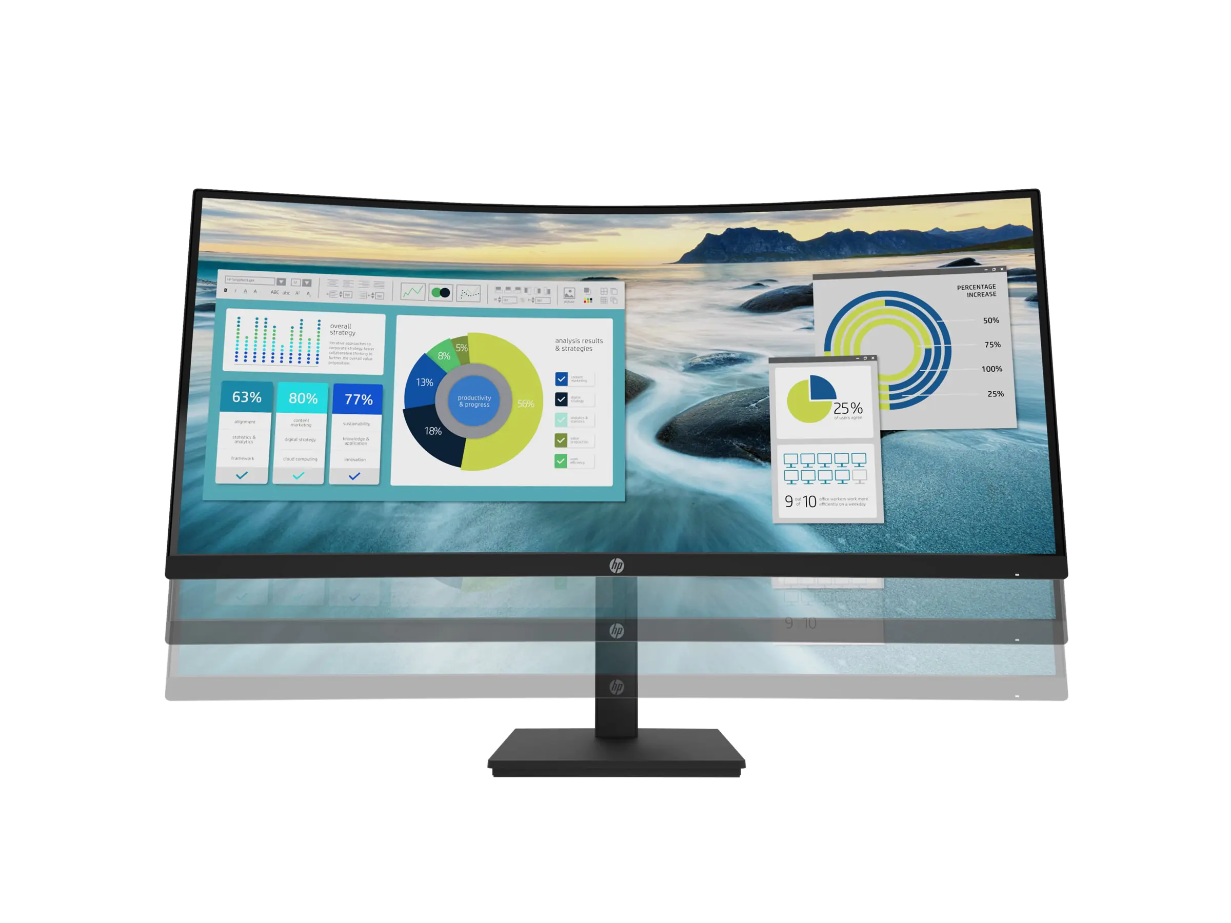 HP P34hc G4 - P-Series - LED-Monitor - gebogen - 86.36 cm (34") - 3440 x 1440 WQHD @ 60 Hz - VA - 250 cd/m² - 3500:1 - 5 ms - HDMI, DisplayPort, USB-C - Lautsprecher - Schwarz - mit HP 5 Jahre Vor-Ort-Hardware-Support am nächsten Werktag für Standard