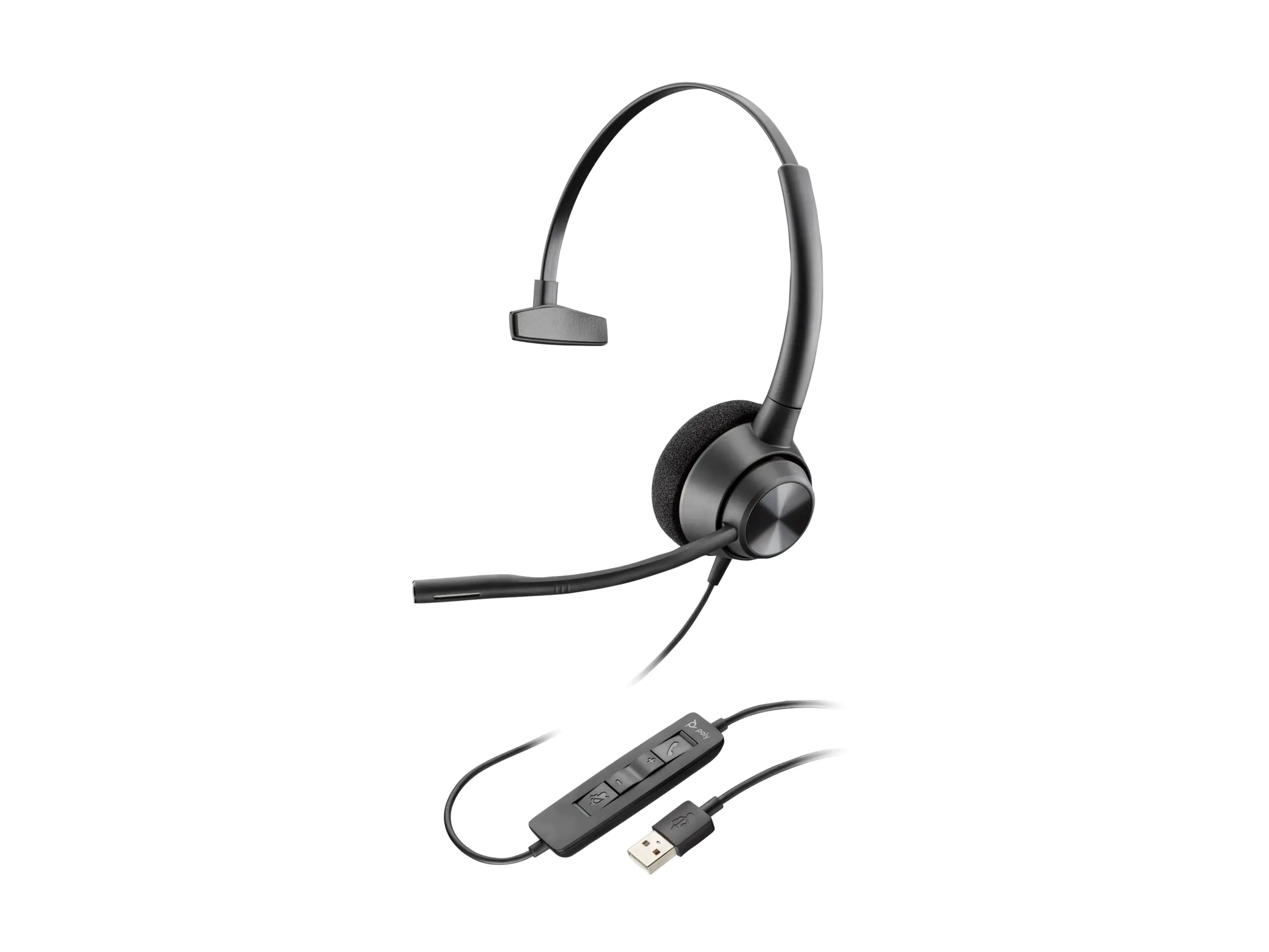 Poly EncorePro 310 - EncorePro 300 series - Headset - On-Ear - kabelgebunden - USB-A - Schwarz
