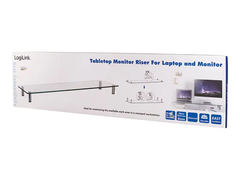LogiLink - Aufstellung - für Monitor - Metall, Glas, Stahl - Bildschirmgröße: 33-81.3 cm (13"-32") - Schreibtisch