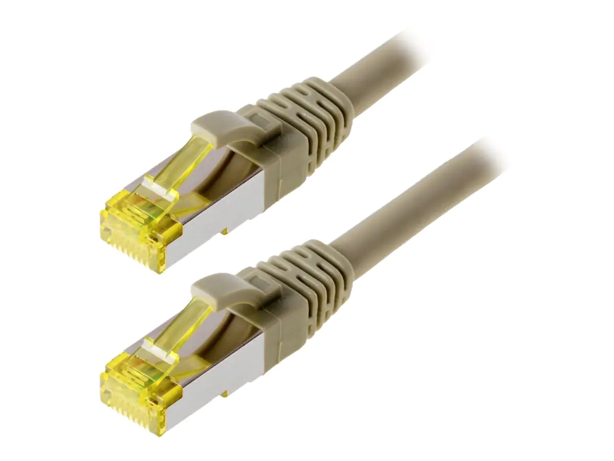 Helos - Patch-Kabel - RJ-45 (M) bis RJ-45 (M) - 1.5 m - SFTP, PiMF - CAT 6a - halogenfrei, geformt, ohne Haken - Grau Helos - Patch-Kabel - RJ-45 (M) bis RJ-45 (M) - 1.5 m - SFTP, PiMF - CAT 6a - halogenfrei, geformt, ohne Haken - Grau