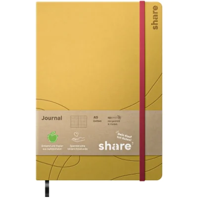 share Notizbuch DIN A5 punktkariert (dotted) gelb 96 Bl. share Notizbuch DIN A5 punktkariert (dotted) gelb 96 Bl.