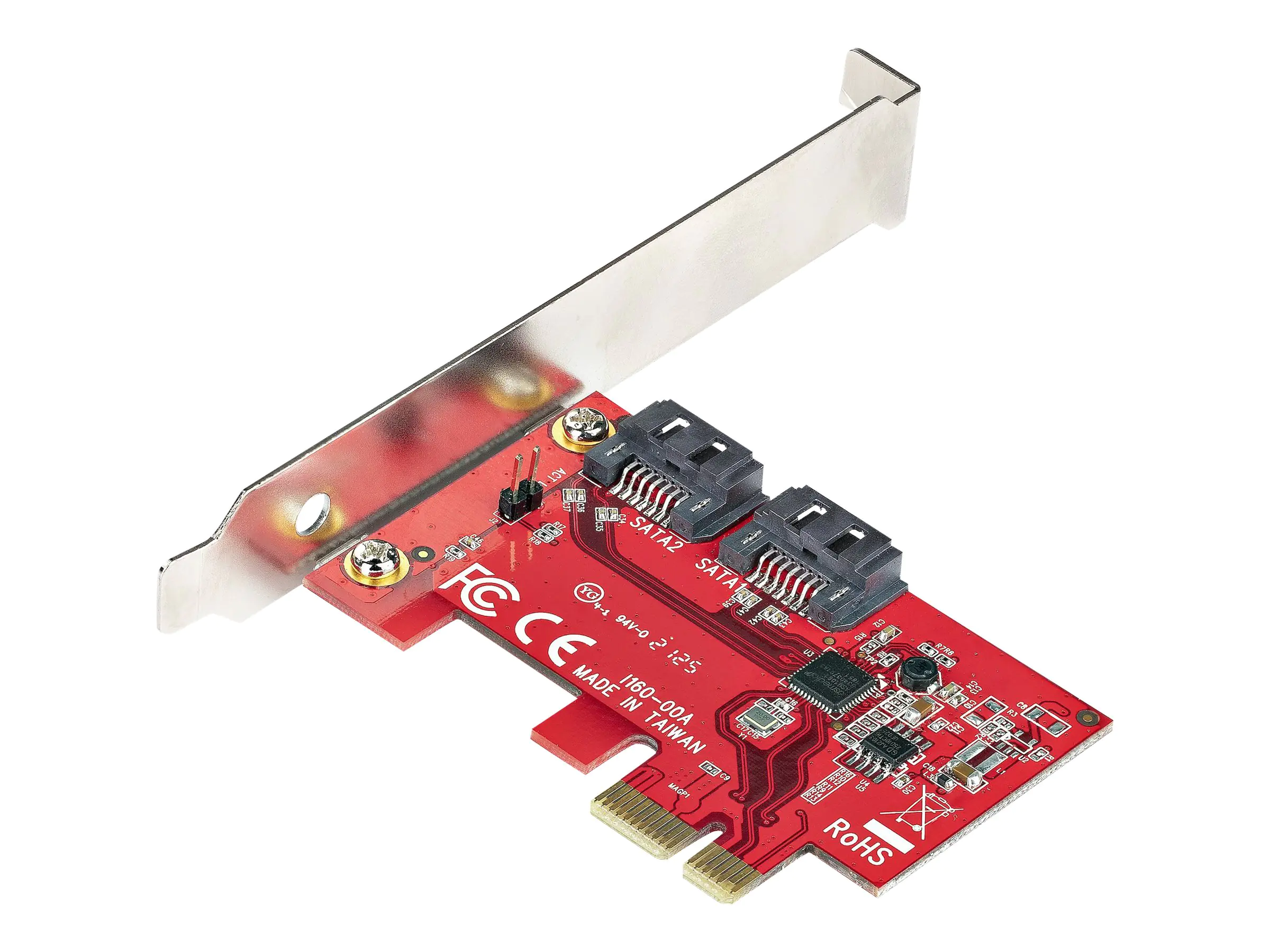 StarTech PCIe SATA Controller Karte - 2 Port SATA 3 Erweiterungskarte/Kontroller - 6Gbit/s - Voll/Halb Profil Blende - PCI Express Festplatten/SSD kontroller/Adapter (2P6G-PCIE-SATA-CARD) - Speicher-Controller - 2 Sender/Kanal - SATA 6Gb/s - Low-Profile -