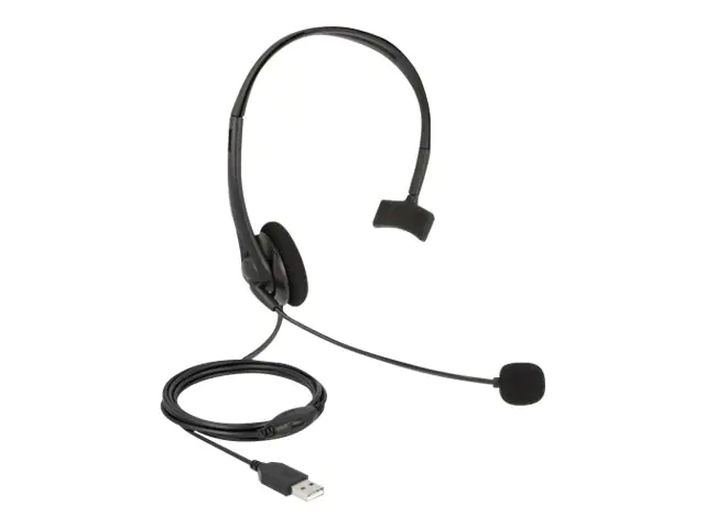 Delock - Headset - On-Ear - kabelgebunden - USB-A - Schwarz