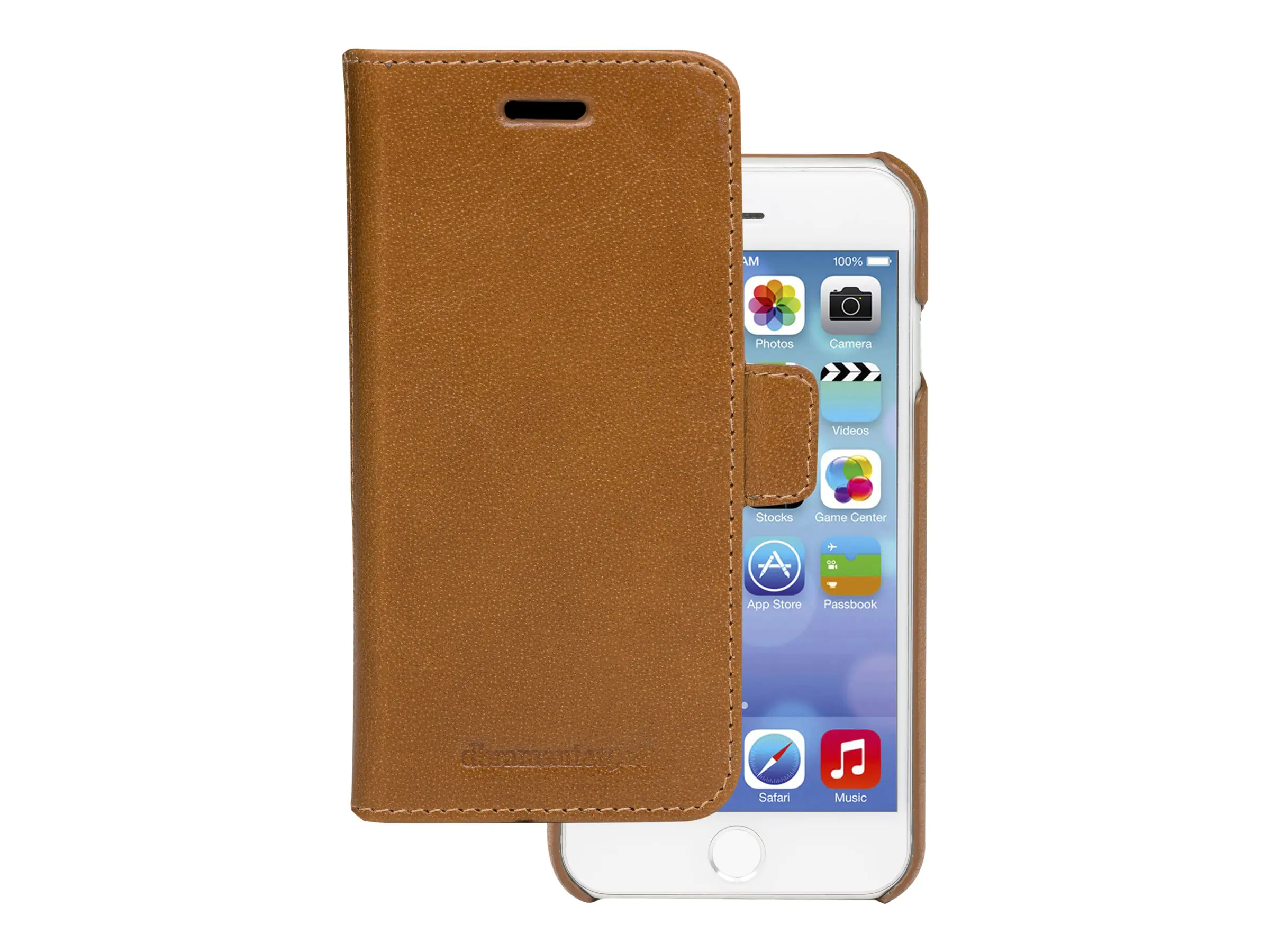 dbramante1928 Lynge - Flip-Hülle für Mobiltelefon - genarbtes Leder - patina - für Apple iPhone 6, 6s, 7, 8, SE (2. Generation)