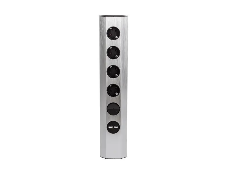 Bachmann Wall / corner multiple-socket outlet - Steckdosenleiste - Ausgangsanschlüsse: 4 - 2 m - Schwarz, rostfreier Edelstahl Bachmann Wall / corner multiple-socket outlet - Steckdosenleiste - Ausgangsanschlüsse: 4 - 2 m - Schwarz, rostfreier Edelstahl