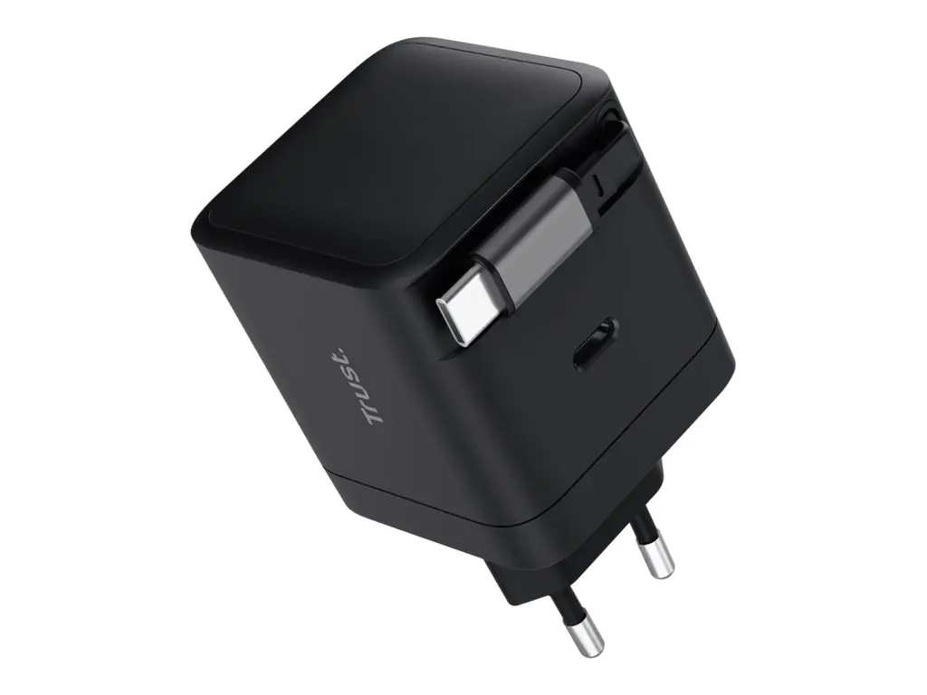 Trust Maxo - Netzteil - mit aufrollbarem Kabel - 65 watt - 3 A - PD (USB-C) 25805