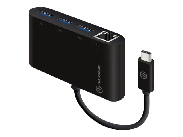 Alogic UC3AGE - USB Typ-C - RJ-45,USB 3.2 Gen 1 (3.1 Gen 1) - Schwarz - 5 Gbit/s - Windows 10,Windows 7,Windows 8,Windows 8.1 - Mac OS X 10.10 Yosemite,Mac OS X 10.11 El Capitan,Mac OS X 10.12 Sierra,Mac OS X 10.13 High...