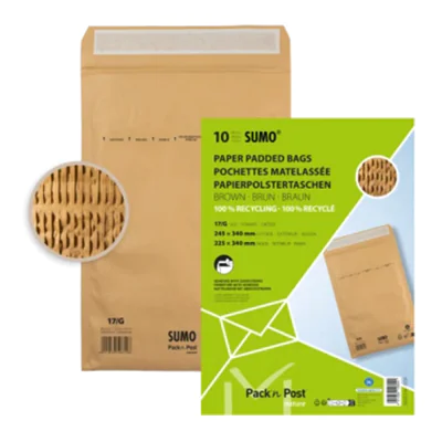 SUMO Papierpolstertasche G mit Haftklebung Papier, 100 % recycelt braun 10 St./Pack.