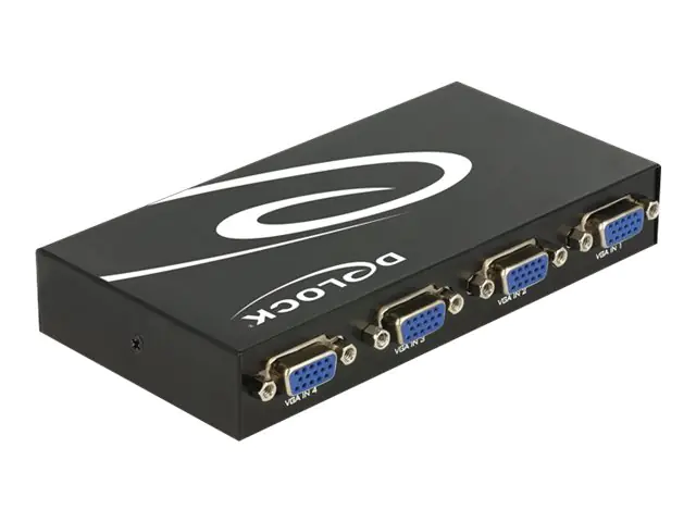 DeLock Switch VGA 4 port manual bidirectional - Bildschirm-Switch - 4 x VGA - Desktop