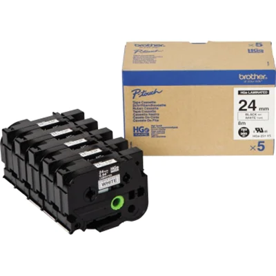 P-touch Schriftbandkassette HGE251V5 24mmx8m sw auf ws 5St.