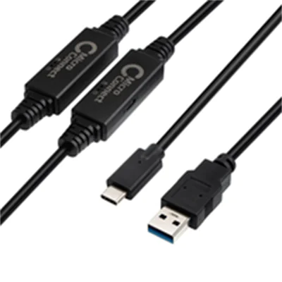 MicroConnect USB3.0 A to USB-C Gen1 Cable 10m, 5 Gbit/s - USB3.1CA10AMP