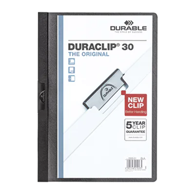 DURABLE Klemmmappe DURACLIP 30 220001 DIN A4 Hartfolie schwarz DURABLE Klemmmappe DURACLIP 30 220001 DIN A4 Hartfolie schwarz