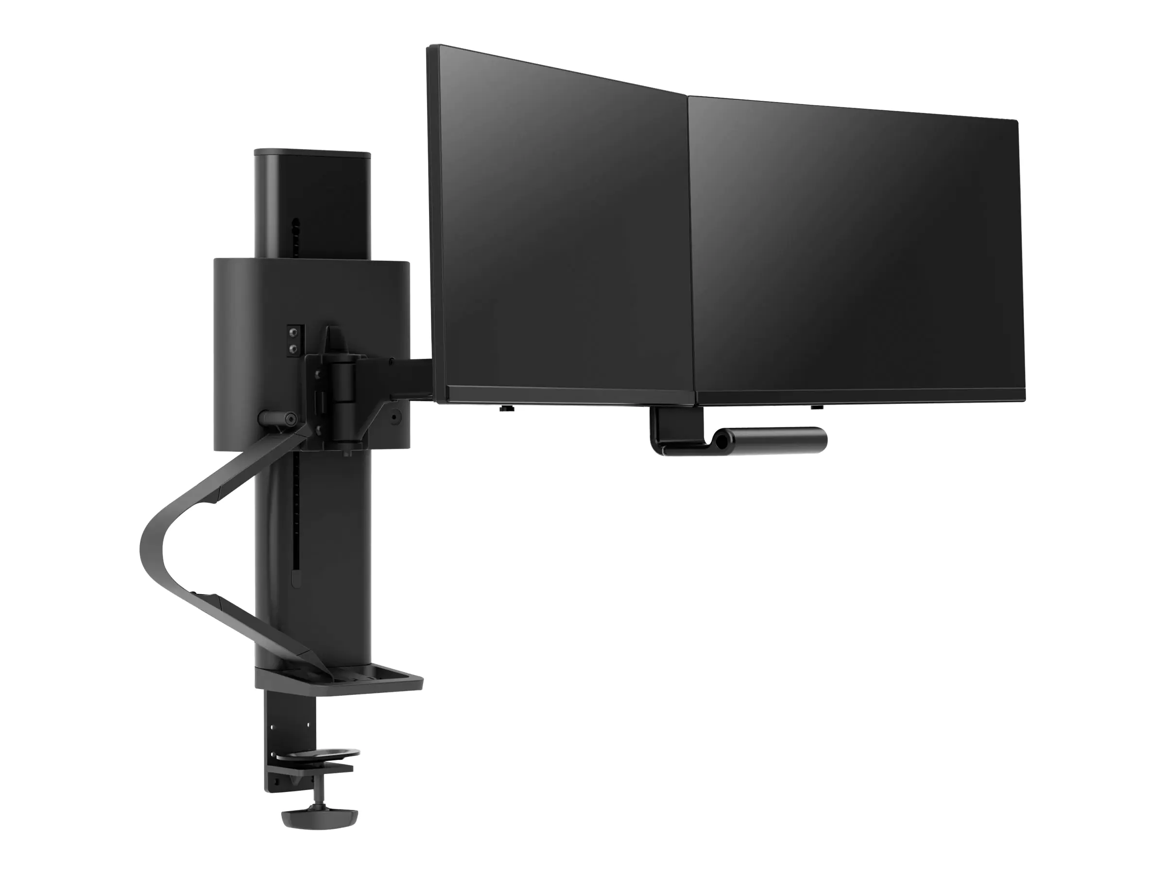 Ergotron TRACE - Befestigungskit (Griff, Basis, Hubsäule, Verlängerungsarm, Bogen, 2 Schiebegelenke, 2-teilige Tischklemme) - Konstante Krafttechnologie - für 2 LCD-Displays - mattschwarz - Bildschirmgröße: 54.6-68.6 cm (21.5"-27") 45-631-224