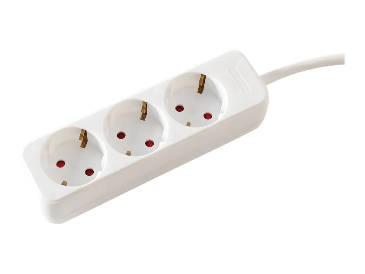 VALUE - Steckdosenleiste - Wechselstrom 250 V - 3600 Watt - Eingabe, Eingang CEE 7/4 - Ausgangsanschlüsse: 3 (3 x CEE 7/4) - 1.5 m Schnur - weiß VALUE - Steckdosenleiste - Wechselstrom 250 V - 3600 Watt - Eingabe, Eingang CEE 7/4 - Ausgangsanschlüsse: 3 (3 x CEE 7/4) - 1.5 m Schnur - weiß