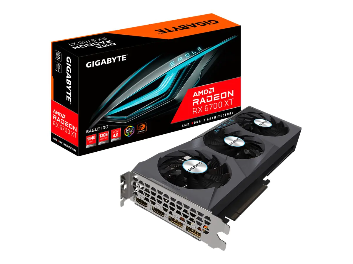 Gigabyte Radeon RX 6700 XT EAGLE 12G - Grafikkarten - Radeon RX 6700 XT - 12 GB GDDR6 - PCIe 4.0 x16 - 2 x DisplayPort, 2 x HDMI
