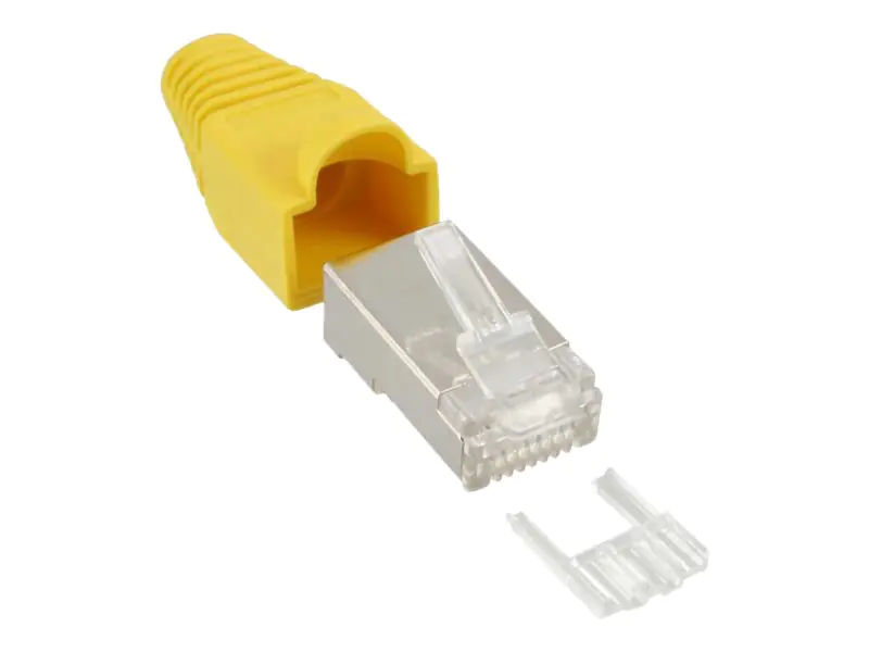 InLine - Netzwerkanschluss - RJ-45 (M) quetschen - abgeschirmt - CAT 5/5e/6 - Gelb (Packung mit 10)