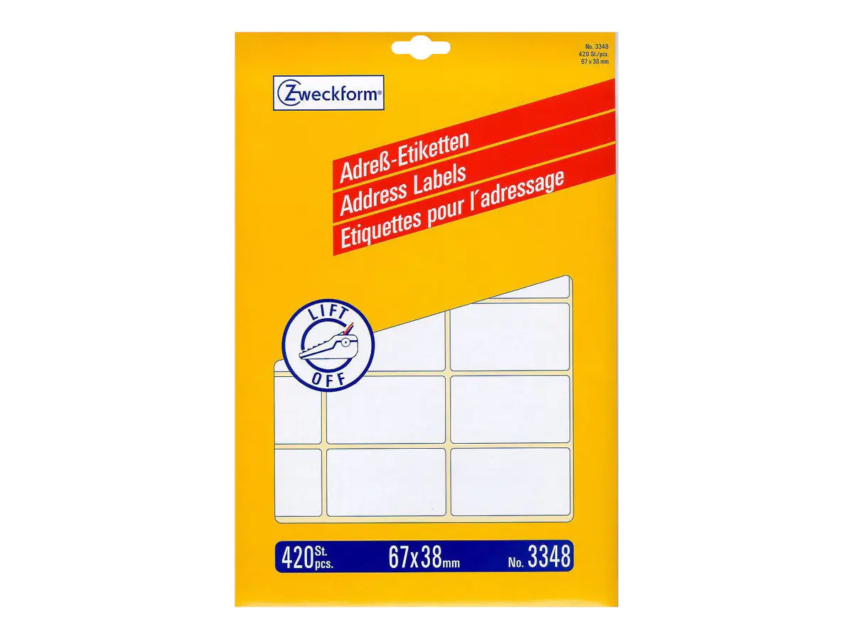 Avery Zweckform Adressetikett 3348 67x38mm weiß 420 St./Pack.