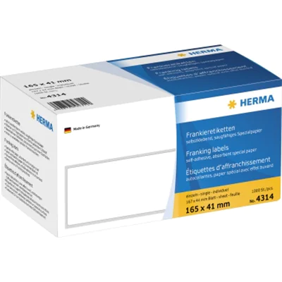 HERMA Frankieretikett 4314 165x44mm weiß 1.000 St./Pack. HERMA Frankieretikett 4314 165x44mm weiß 1.000 St./Pack.