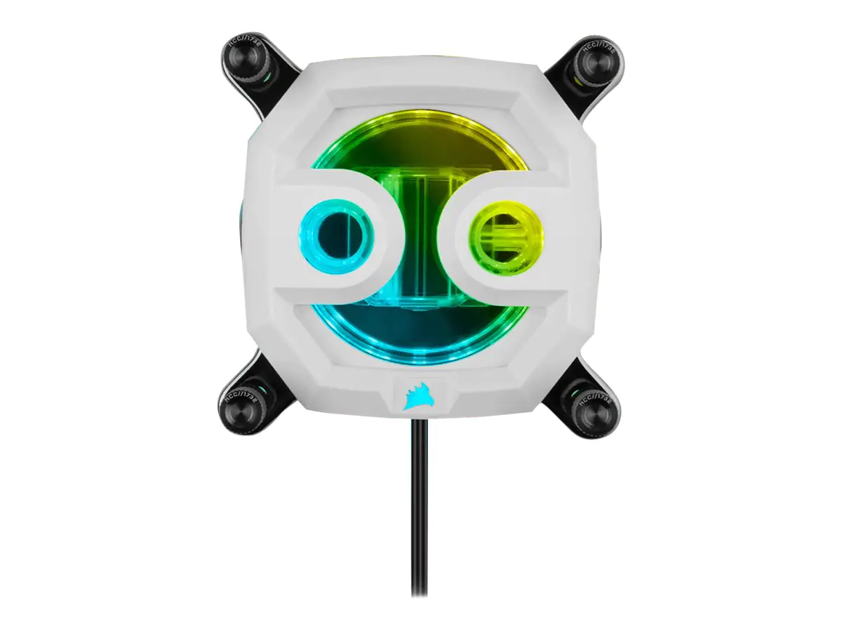 CORSAIR Hydro X Series XC7 RGB PRO - Flüssigkühlsystem für CPU im Waterblock-Design - (für: LGA1156, LGA1155, LGA1150, LGA1151, AM4, LGA1200, LGA1700) - Nickelbeschichtete Kupferbasis - weiß