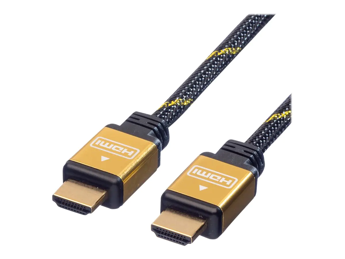 Roline Gold HDMI High Speed Cable with Ethernet - HDMI-Kabel mit Ethernet - HDMI männlich zu HDMI männlich - 2 m - Doppelisolierung - Schwarz