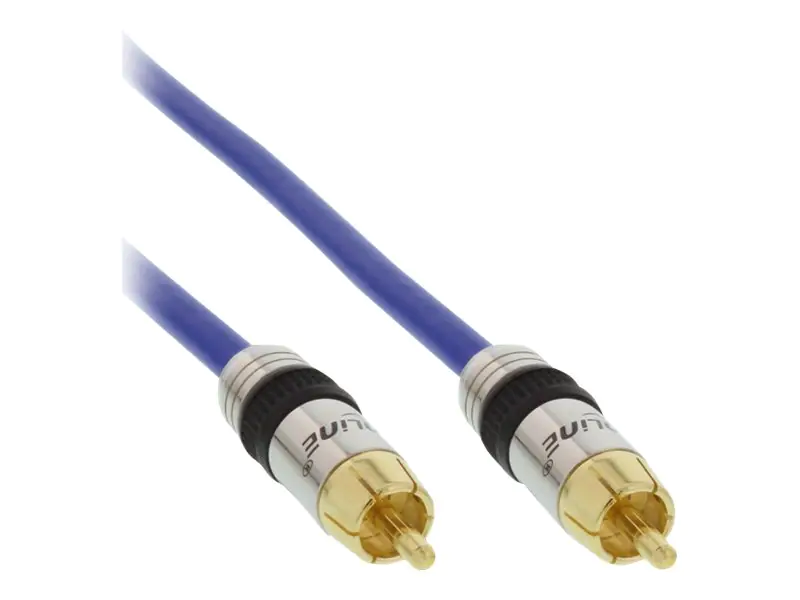 InLine Premium - Audiokabel - RCA männlich zu RCA männlich - 20 m - doppelt abgeschirmtes Koaxialkabel - Blau