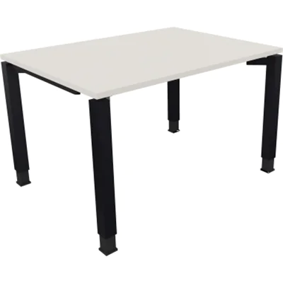 Schreibtisch Vierfuß Quadratrohr B1200xT900xH680-820 an/Weiß