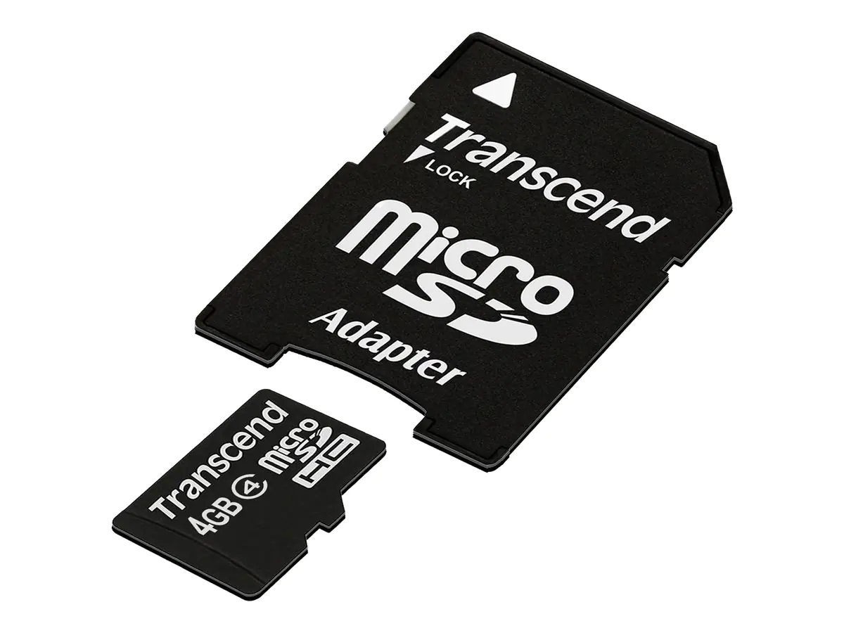 Transcend Flash-Speicherkarte (microSDHC/SD-Adapter TS4GUSDHC4