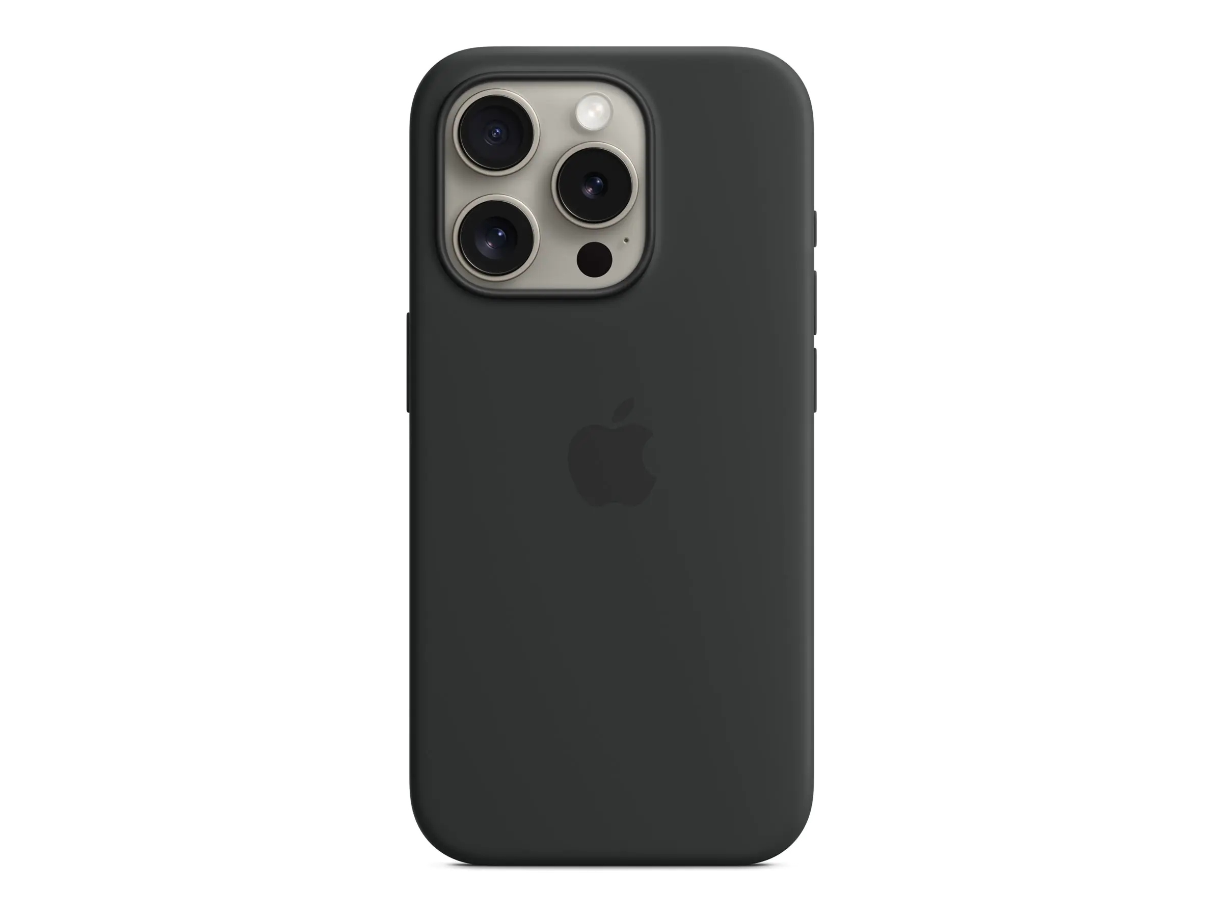 Apple - Hintere Abdeckung für Mobiltelefon - kompatibel mit MagSafe - Silikon - Schwarz - für iPhone 15 Pro