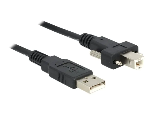Delock - USB-Kabel - USB Typ B (M) bis USB (M) - 2 m - Daumenschrauben - Schwarz