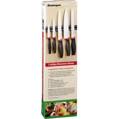 Esmeyer Messerset AUREA 291-423 5teilig Magnetleiste schwarz/rot Esmeyer Messerset AUREA 291-423 5teilig Magnetleiste schwarz/rot