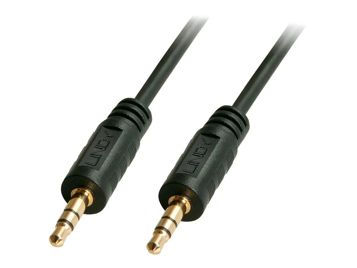 Lindy Premium - Audiokabel - Stereo Mini-Klinkenstecker (M) bis Stereo Mini-Klinkenstecker (M) - 25 cm - abgeschirmt - Schwarz