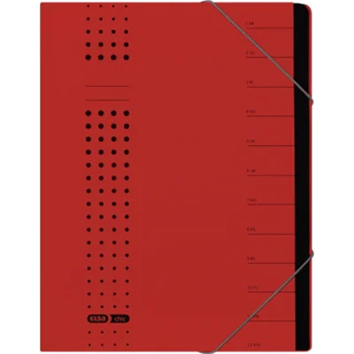 ELBA Ordnungsmappe chic 400001993 DIN A4 12Fächer Karton rot ELBA Ordnungsmappe chic 400001993 DIN A4 12Fächer Karton rot