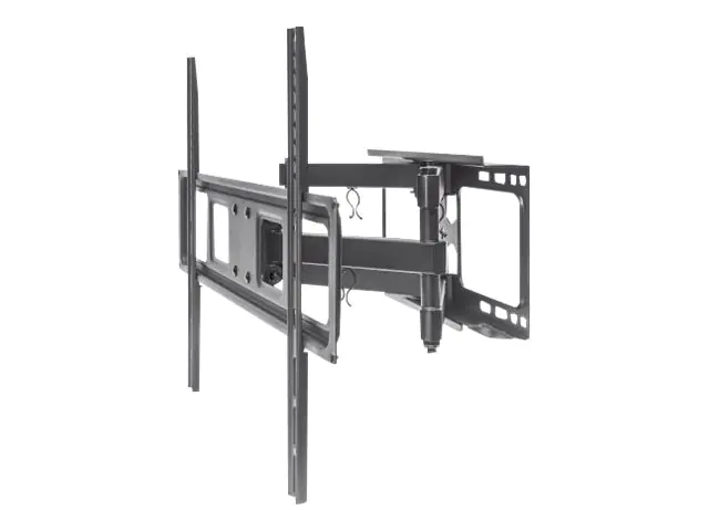 Manhattan TV & Monitor Mount, Wall, Full Motion, 1 screen, Screen Sizes: 37-65", Black, VESA 100x100 to 600x400mm, Max 40kg, LFD, Tilt & Swivel with 3 Pivots, Lifetime Warranty - Klammer - für LCD-TV / gekrümmter LCD-TV - Stahl - Schwarz - Bildschirmgröße