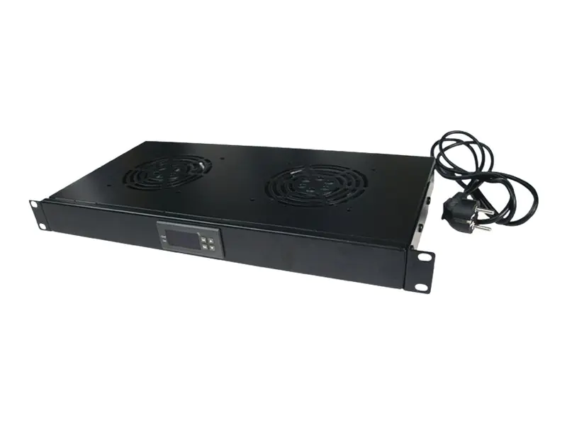LogiLink - Rack-Lüftereinsatz - mit 2 Ventilatoren, Thermostat - Wechselstrom 220/240 V - 1U - 48.3 cm (19")