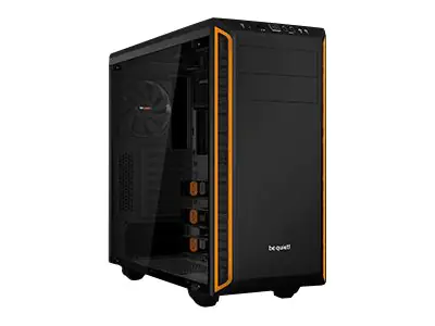 be quiet! Pure Base 600 Window - Tower - ATX - ohne Netzteil (ATX / PS/2) - Schwarz, orange - USB/Audio