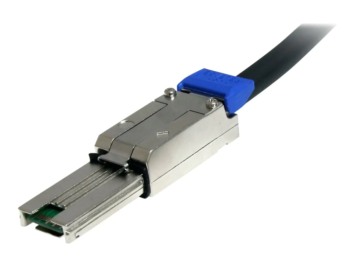 StarTech SAS Kabel extern SFF-8470 to SFF-8088 Mini SAS InfiniBand 2m Anschlusskabel - SFF-8470 (32pin) Infiniband 1x SFF-8088 (26pin) - Externes SAS-Kabel - SAS 6Gbit/s - 4-Lane - 4 x InfiniBand (S) zu 4x Shielded Mini MultiLane SAS (SFF-8088), 26-polig