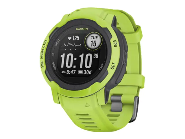 Garmin Instinct 2 - 45 mm - electric lime - Sportuhr mit Band - Silikon - Handgelenkgröße: 135-230 mm - einfarbig - 32 MB - Bluetooth, ANT+ - 52 g