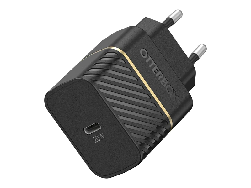 OtterBox Wall Charger - Netzteil - 20 Watt (24 pin USB-C) - Schwarz - Europa (nicht für Großbritannien, Irland, Malta, Zypern)