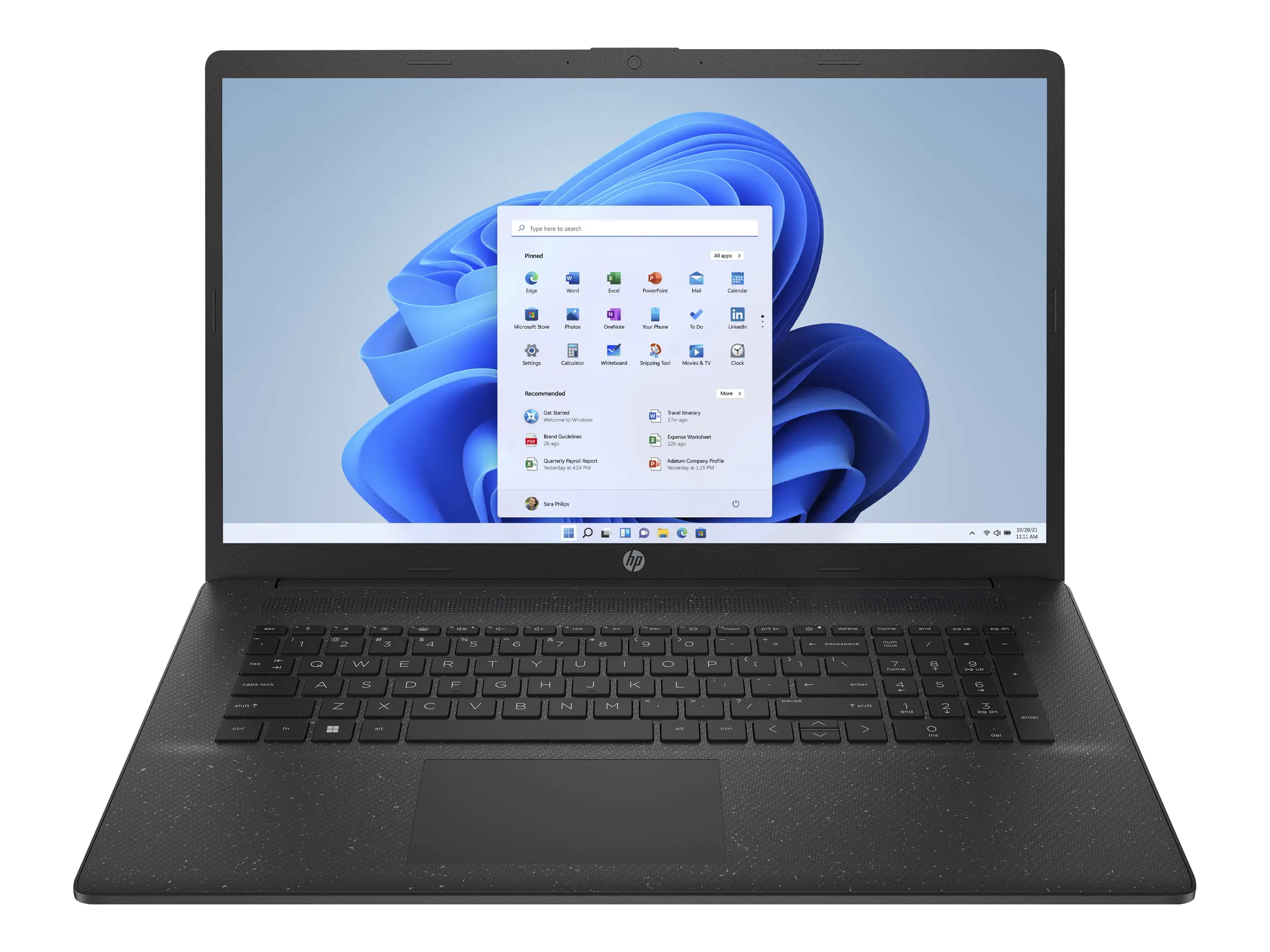 HP Laptop 17-CP2137NG - AMD Ryzen 3 7320U / 2.4 GHz - Win 11 Home - Radeon 610M - 8 GB RAM - 512 GB SSD NVMe - 43.9 cm (17.3") IPS 1920 x 1080 (Full HD) - Wi-Fi 5 - Jet Black (Abdeckung und Unterteil), Tastaturrahmen in Starry Black - kbd: Deutsch
