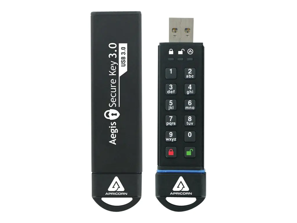 Apricorn Aegis Secure Key 3.0 - USB-Flash-Laufwerk - verschlüsselt - 60 GB - USB 3.0