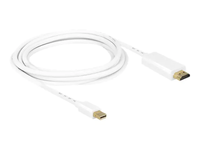 Delock High Speed HDMI - Adapterkabel - Mini DisplayPort männlich zu HDMI männlich - 3 m - weiß - 4K Unterstützung