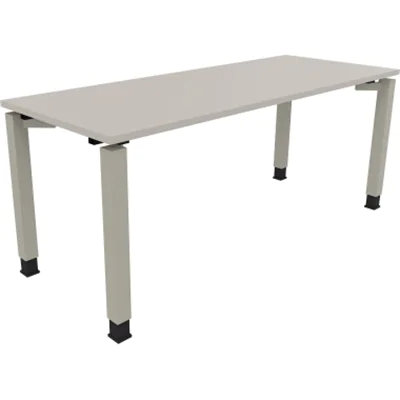 Schreibtisch Vierfuß Quadratrohr B1800xT700xH680-820 si/Lichtgrau