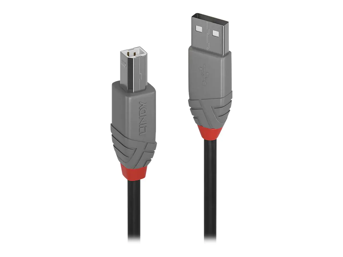 Lindy Anthra Line - USB-Kabel - USB (M) zu USB Typ B (M) - USB 2.0 - 5 m - rund - Schwarz Lindy Anthra Line - USB-Kabel - USB (M) zu USB Typ B (M) - USB 2.0 - 5 m - rund - Schwarz