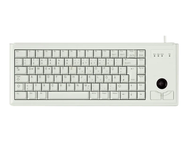 Cherry G84-4400 TRACKBALL Kabelgebundene Tastatur, PS2, Hell Grau (QWERTZ - DE), Volle Größe (100%), Kabelgebunden, PS/2, QWERTZ, Grau G84-4400LPBDE-0