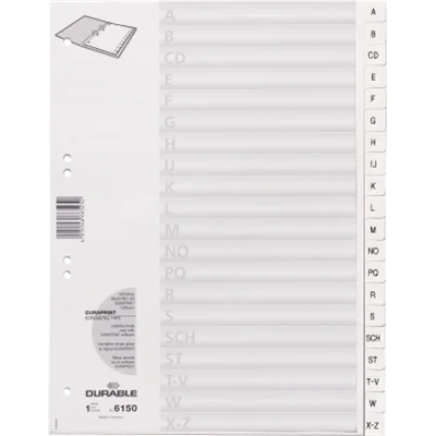 DURABLE Ordnerregister 615002 DIN A4 A-Z geprägte Taben ws DURABLE Ordnerregister 615002 DIN A4 A-Z geprägte Taben ws