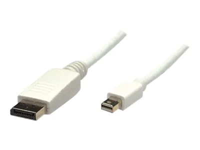 Manhattan Mini DisplayPort 1.1 to DisplayPort Cable, 1080p@60Hz, 2m, Male to Male, 10.8 Gbps, White, Lifetime Warranty, Blister - DisplayPort-Kabel - DisplayPort (M) eingerastet zu Mini DisplayPort (M) - DisplayPort 1.1 - 300 V - 2 m - geschirmt, geformt,