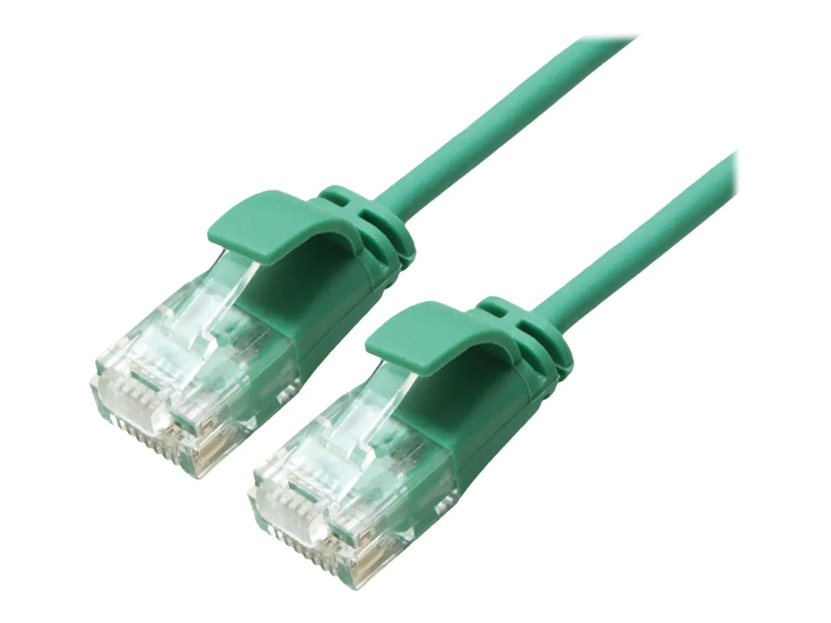 Roline Green - Patch-Kabel - RJ-45 (M) zu RJ-45 (M) - 1.5 m - 3.4 mm - UTP - CAT 6a - halogenfrei, geformt, ohne Haken, verseilt - grün, pantone 3278C